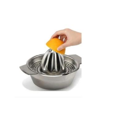 Imagem de Espremedor de Laranja Manual Com Recipiente Todo em Inox - Abelhuda Pr