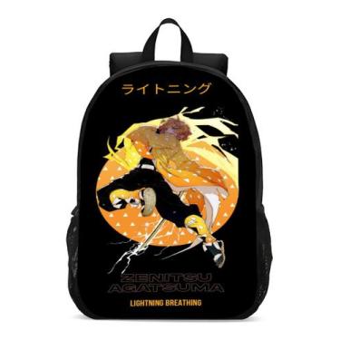 Imagem de Mochila Escolar Infanto Juvenil Anime Demon Slayer Zenitsu Novidade Ge
