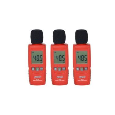 Imagem de Kit 3 Decibelímetro Digital Sonoro 30 A 130db Máx Mín Hold Microfone A