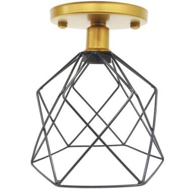 Imagem de Lustre Teto Plafon Industrial Aramado Cálice Retrô Luminária Sobrepor 