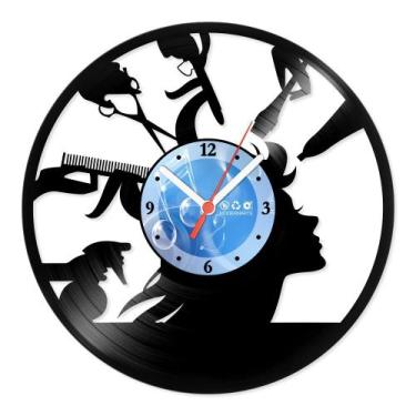 Imagem de Relógio De Parede Disco Vinil Profissões - Cabeleireira - VPR-119 - Mo