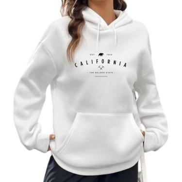 Imagem de Moletom Feminino Canguru Estampado California Golden Flanelado Quentin