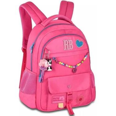 Imagem de Mochila Escolar de Costas Rebecca Bonbon Juvenil Miçangas RB24595 Rosa