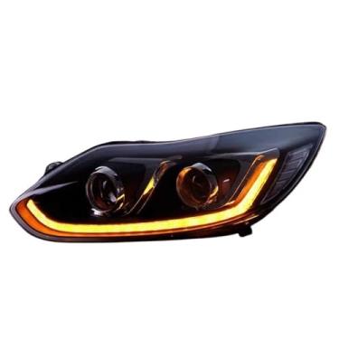 Imagem de Farol de estilo de carro compatível com Ford Focus 2012-2014 LED DRL D2H Hid Opção Farol Angel Eye Bi Xenon Beam Acessórios(Headlight No Bulb)