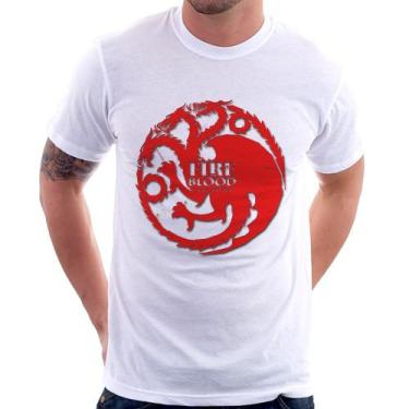 Imagem de Camiseta Fire and Blood Targaryen - Foca na Moda, Branco, G