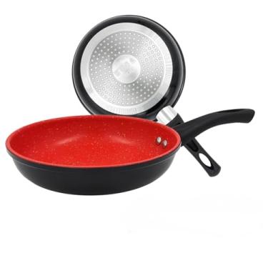 Imagem de Frigideira De InduçãO Antiaderente De 20 Cm Para Fritar Sem óLeo(Preta com vermelho)