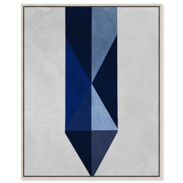 Imagem de Art Remedy Tela de giz de cera azul moderna de meados do século, moldura prata, 51 x 61 cm