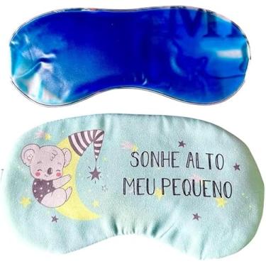Imagem de Máscara de Descanso Para Dormir Melhor Com Gel Para Compressa Fria Para Conforto e Relaxamento Facial Com Estampa Rosa - Escrito "Sonhe Alto Meu Pequeno" - MBB Shop