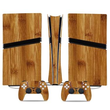 Imagem de Adesivo Skin para PS5 Pro Digital Edition, capa protetora de vinil para controle de console de jogos (madeira marrom)