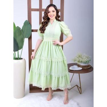 Imagem de Vestido Longo Elegante Soltinho Verão de Festa Luxo Moderno - Fashion,