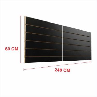 Imagem de Painel canaletado 18mm preto altura 60 cm comp 240 cm - E-nichos