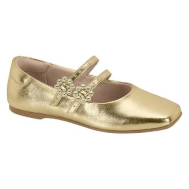 Imagem de Sapato Sapatilha Infantil Molekinha Juvel Boneca Fivelas Mod, Dourado,