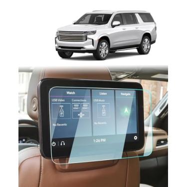 Imagem de Protetor de tela suburbano para Chevy Tahoe 2025 - (2 peças) 2021-2024 2025 Tahoe Suburban Accessories 9H vidro temperado 12,6 polegadas mídia traseira DVD tela sensível ao toque anti-arranhões