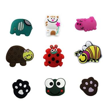 Imagem de Raquete de tênis, amortecedor, vibração, silicone, desenho animado, raquete amortecedora, macia, 4 peças
