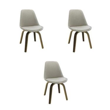 Imagem de Kit 3 Jantar Cadeiras Lis Cru Linho Rivatti