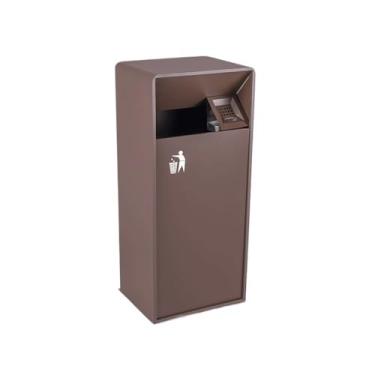 Imagem de Lixeira para Área Externa Lixeira interna/externa lata de lixo quadrada de metal com aberturas laterais, lata de lixo comercial doméstica moderna Lixeira para Área Externa(Médio)