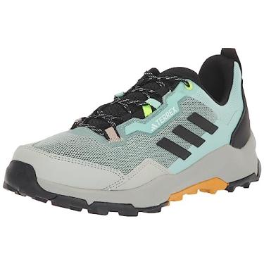 Imagem de adidas Tênis feminino Terrex AX4 – Tênis de caminhada, Semi Flash Aqua/Core Preto/Amarelo Pré-Amado, 10