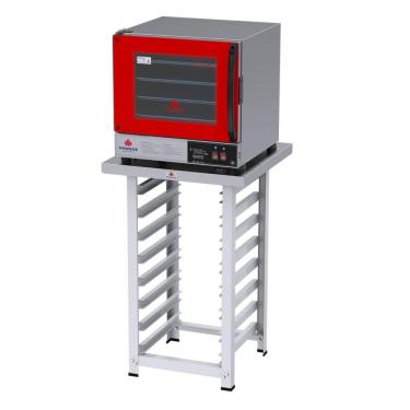 Imagem de Kit Forno Elétrico Progás Turbo Fast Oven Vermelho 4 Esteiras PRP-004 Plus 127V e Mesa Suporte Forno
