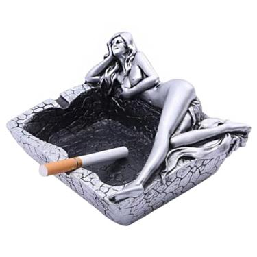 Imagem de Cinzeiro de criatividade cinzeiro de mesa divertido homens moda para fumar material de resina cinzeiro de mesa escritório de uso doméstico decorar ornamentos (tamanho: Prata)