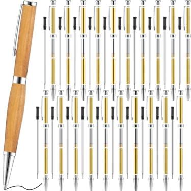 Imagem de Colarr Kit de canetas finas de 7 mm com refil de madeira, kit de torneamento de torção, suprimentos de torneamento de torno para fazer canetas de cobre faça amigos, professores, estudantes, presentes
