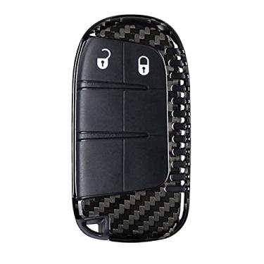 Imagem de Capa de chave de fibra de carbono genuína M.JVisun para Jeep Grand Cherokee SRT Cherokee Renegade Compass Smart Car Remote Key, Carro Key Fob Capa para homens Fob Capa para mulheresM.JVisun preto M.JVISUN-KC-C80060JPB