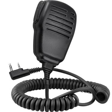 Imagem de Walkie Talkie microfone alto-falante portátil com controle remoto de 2 pinos e alto-falante com cabo reforçado para rádio SAMCOM Retevis BAOFENG Kenwood bidirecional