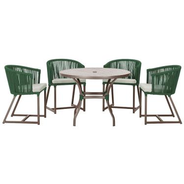 Imagem de Mesa com 4 Cadeiras de Jantar Roma 100cm e Noronha em Aluminío