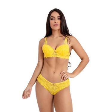 Imagem de Conjunto Galisteu IMI Lingerie  Renda com Calcinha Fio Duplo Sensual e