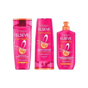 Imagem de Kit Elseve Liso dos Sonhos Sh 200ml+Cond 200ml+Creme Pentear