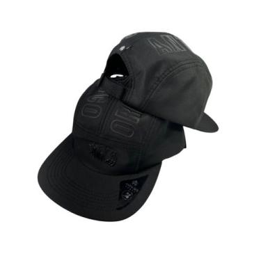 Imagem de Boné Masculino Five Panel Aba Reta Modelo Aberto Strapback Preto Anth 