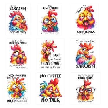 Imagem de Amazingxy 9 Peças Decalques Térmicos Engraçados Para Cozinha, Adesivos De Transferência A Ferro Roupas, Apliques Laváveis, Faça Você Mesmo, Prensa Térmica, Camisetas Vinil, Capas Travesseiro