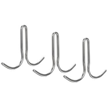 Imagem de OCS Parts Ganchos de panela de pino duplo para cozinhas comerciais | Pacote com 3 | Ganchos de aço inoxidável para panelas, panelas, conchas e outros equipamentos de cozinha | J77-4401