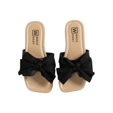 Imagem de Verdusa Sandálias Femininas Com Laços, Bico Quadrado, Casual, Verão, Sandália Rasteira, Laço Preto, 6