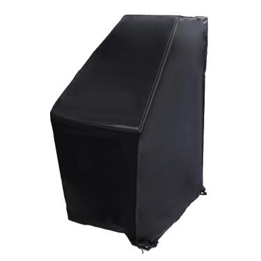 Imagem de Capa de cadeira ao ar livre Qanyegn, capa de cadeira de pano de pano preto Oxford, cobertura de móveis à prova de água para lounge mobiliário gramado