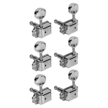 Imagem de Drfeify 6PCS Guitar Tuning Key Practical Metal Machine Head para o Acústico Electric, para Guitarristas (Prata)