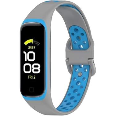 Imagem de Pulseiras Esportivas NSmart compativeis com Galaxy Fit2 SM-R220 (R220, Cinza com Azul)