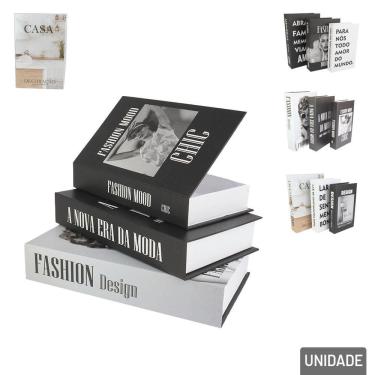 Imagem de Caixa Decorativa Livro 3 Peças Estampass - Tudo em Caixa