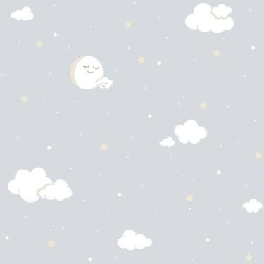 Imagem de Papel De Parede Lullaby Lua Cheia Cinza 2213 - Rolo 10m X 0,53m