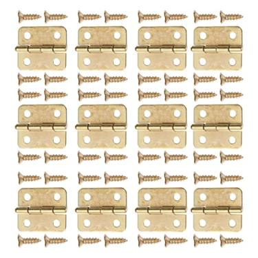 Imagem de Operitacx 100 Peças De Dobradiças Pequenas Com 400 Parafusos – Dobradiças De Porta De Armário Dobráveis ​​De 4 Furos Para Gaveta De Caixa De Madeira Armário E Portão