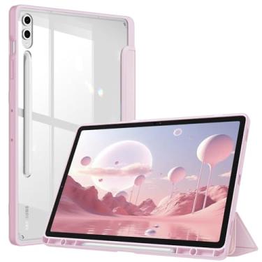 Imagem de FINTIE Capa Hybrid Slim Para Samsung Galaxy Tab S10 Plus 2024 / S9 Fe 5G 12,4" 2023 Com Suporte S Pen, À Prova De Choque, Traseira Transparente, Ativação/Repouso Automático, Rosa