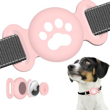 Imagem de SZJCLTD Para suporte de coleira de cachorro AirTag, 1 pacote com capa de silicone macio à prova d'água para Apple Air Tag, coleira GPS e rastreador de animais de estimação