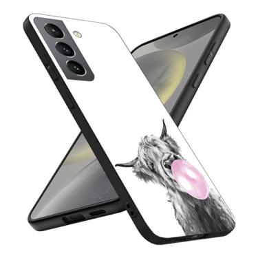 Imagem de Compatível com Samsung Galaxy S24 Plus, Highland Cow Howdy Western Farm Animal Country Cowboy Ranch Farmgirl Slim Fit TPU macio à prova de choque capa protetora presente para mulheres meninas