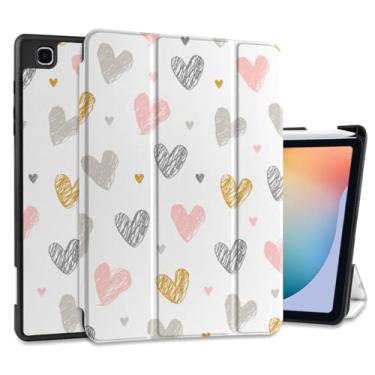 Imagem de DONGKE Capa para Samsung Galaxy Tab S6 Lite 10,4 polegadas 2024/2022/2020, suporte de três dobras + suporte para caneta S + despertar/hibernar automático + capa traseira com suporte protetor de TPU