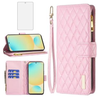 Imagem de Asuwish Capa de telefone para Samsung Galaxy S24 FE 5G capa carteira com protetor de tela de vidro temperado e suporte de cartão de crédito flip de couro acessórios para celular TPU S 24 EF AI S24FE