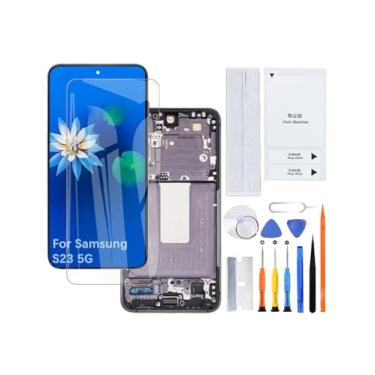 Imagem de Kit de montagem de tela LCD para Samsung Galaxy S23 5G TFT S911U S911U1 S911W (preto com moldura, sem impressão digital, versão dos EUA)
