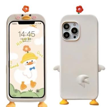 Imagem de Capas de telefone feias para iPhone 15 capa de telefone engraçada fofa com desenho 3D de pato e pé capas de telefone femininas estranhas feias para meninas adolescentes