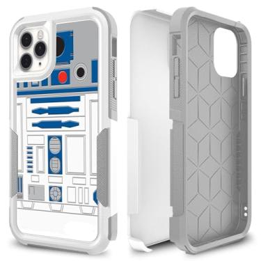 Imagem de Candykisscase Capa protetora para iPhone 11 Pro Max, R2D2 Astromech Droid Robot padrão de absorção de choque, PC rígido e interior de silicone híbrido, camada dupla, armadura protetora para iPhone 11
