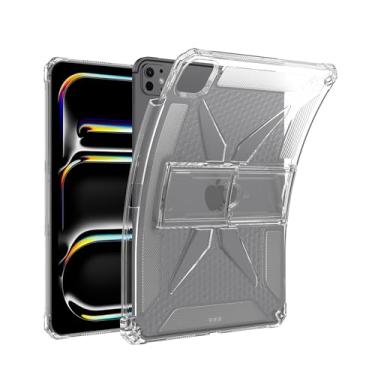 Imagem de Asgens Capa transparente para iPad Pro 11 polegadas 2024 (5ª geração) M4 com suporte para lápis, TPU macio com cantos reforçados, resistente a impactos à prova de choque - transparente