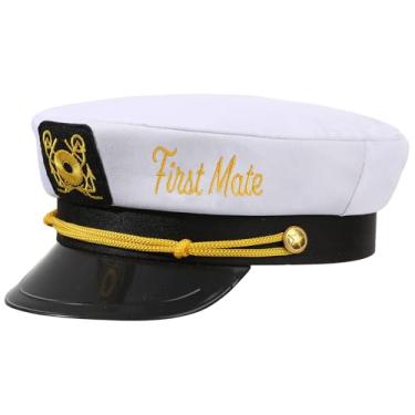Imagem de Erying First Mate Hat for Women Men Nautical Navy Sailor Skipper Matching Hat Boating Party Gift