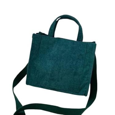 Imagem de bolsa feminina transversal veludo quadrada(verde com ziper)